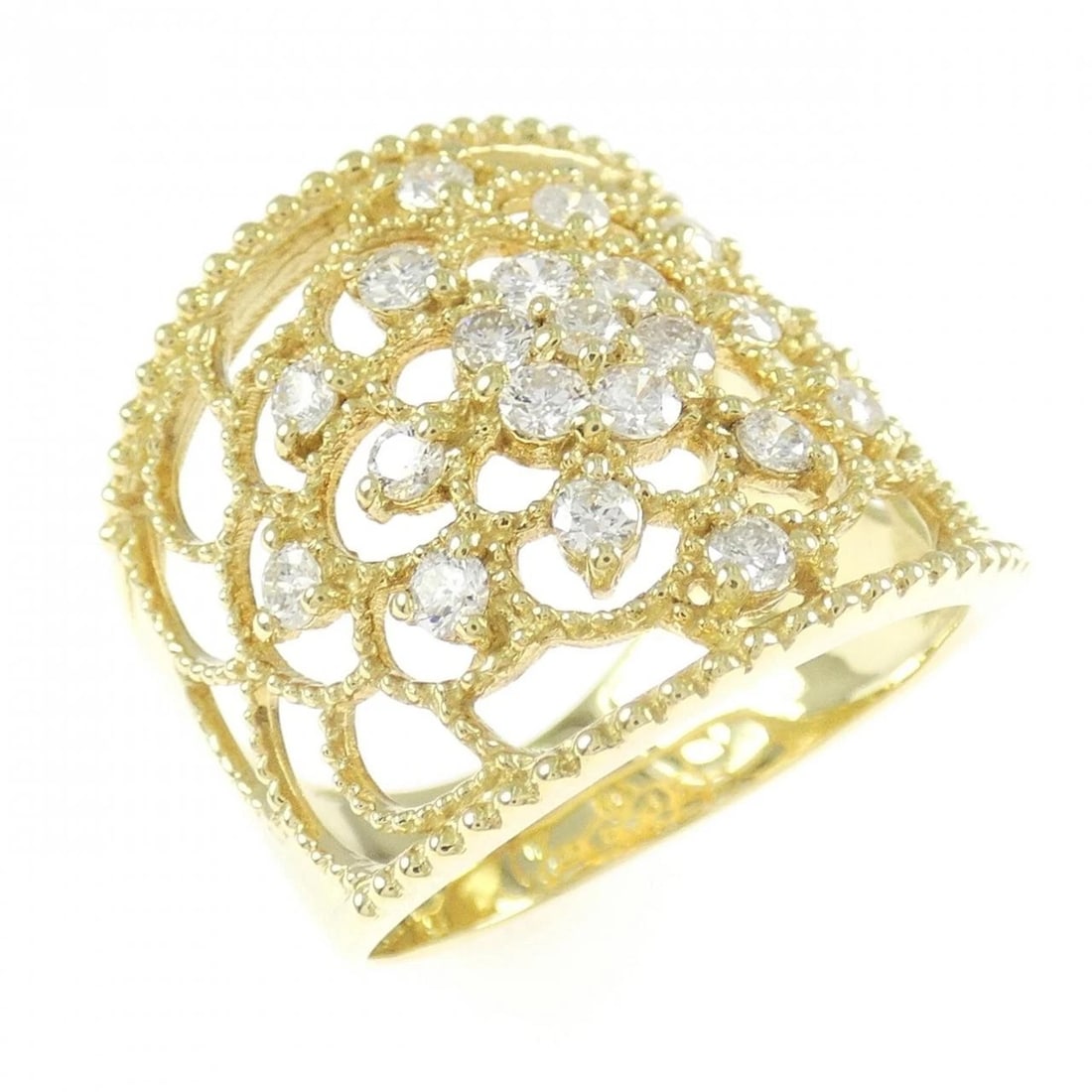 K18YG DIAMOND RING: K18YG Diamond Ring Brand: Unbranded Type: Diamond Ring Material: K18YG, Main Stone/Creation Natural Color: Yellow Gold Size: US6 1/2 Accessories: None Accessories Notice: When purchasing p