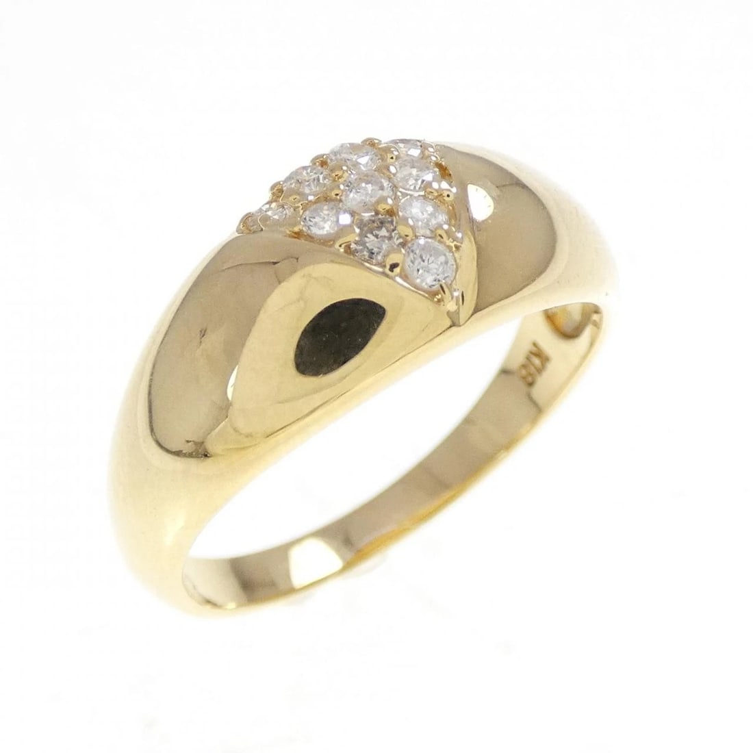K18YG DIAMOND RING: K18YG Diamond Ring Brand: Unbranded Type: Diamond ring Material: K18YG, Main Stone/Creation Natural Color: Yellow Gold Size: US5 1/4 Accessories: None Accessories Notice: When purchasing pre-owned
