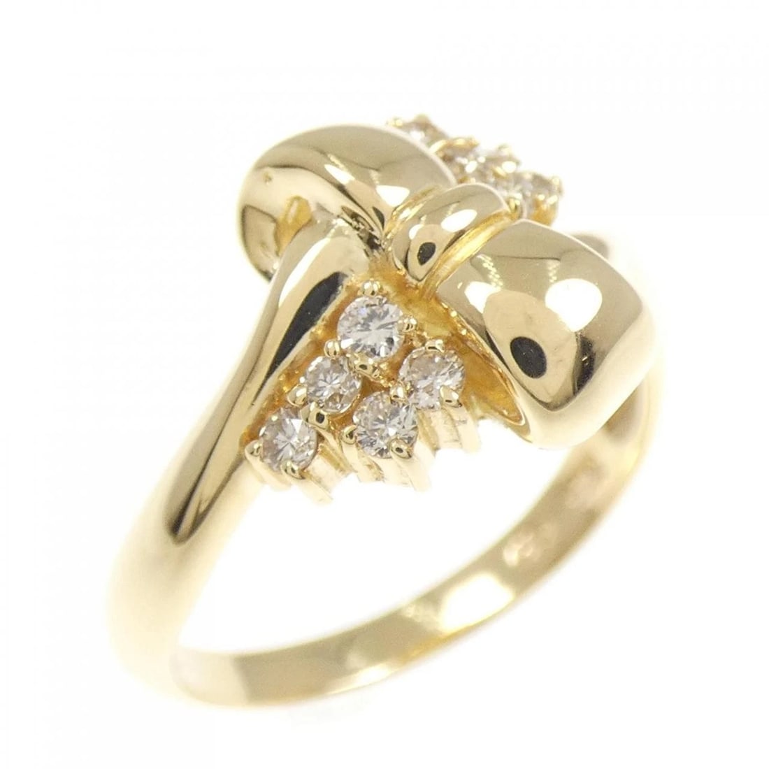 K18YG DIAMOND RING: K18YG Diamond Ring Brand: Unbranded Type: Diamond Ring Material: K18YG, Main Stone/Creation Natural Color: Yellow Gold Size: US5 1/4 Accessories: None Accessories Notice: When purchasing pre-owned