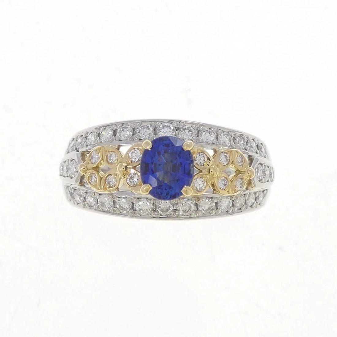 PT900/K18YG SAPPHIRE RING (1 of 2)