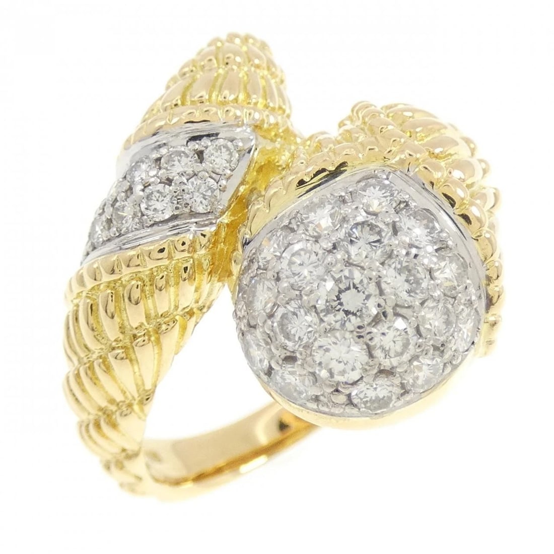 K18YG/K18WG DIAMOND RING: K18YG/K18WG Diamond Ring Brand: Unbranded Type: Diamond ring Material: K18YG/K18WG, Main Stone/Creation Natural Color: YG,WG Size: US8.5 Accessories: None Accessories Notice: When purchasi