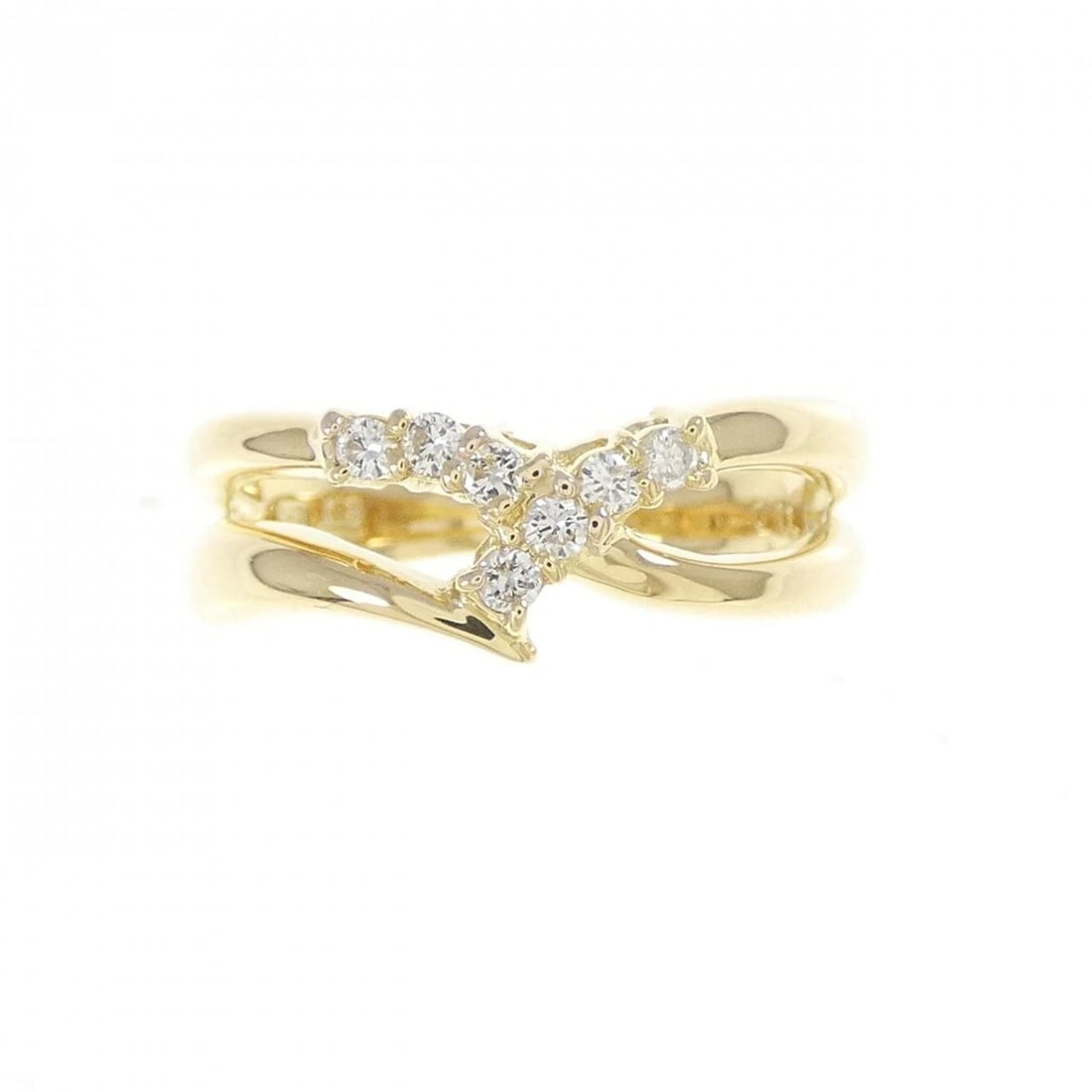 K18YG DIAMOND RING: K18YG Diamond Ring Brand: Unbranded Type: Diamond Ring Material: K18YG, Main Stone/Creation Natural Color: Yellow Gold Size: US4 3/4 Accessories: None Accessories Notice: When purchasing pre-owned