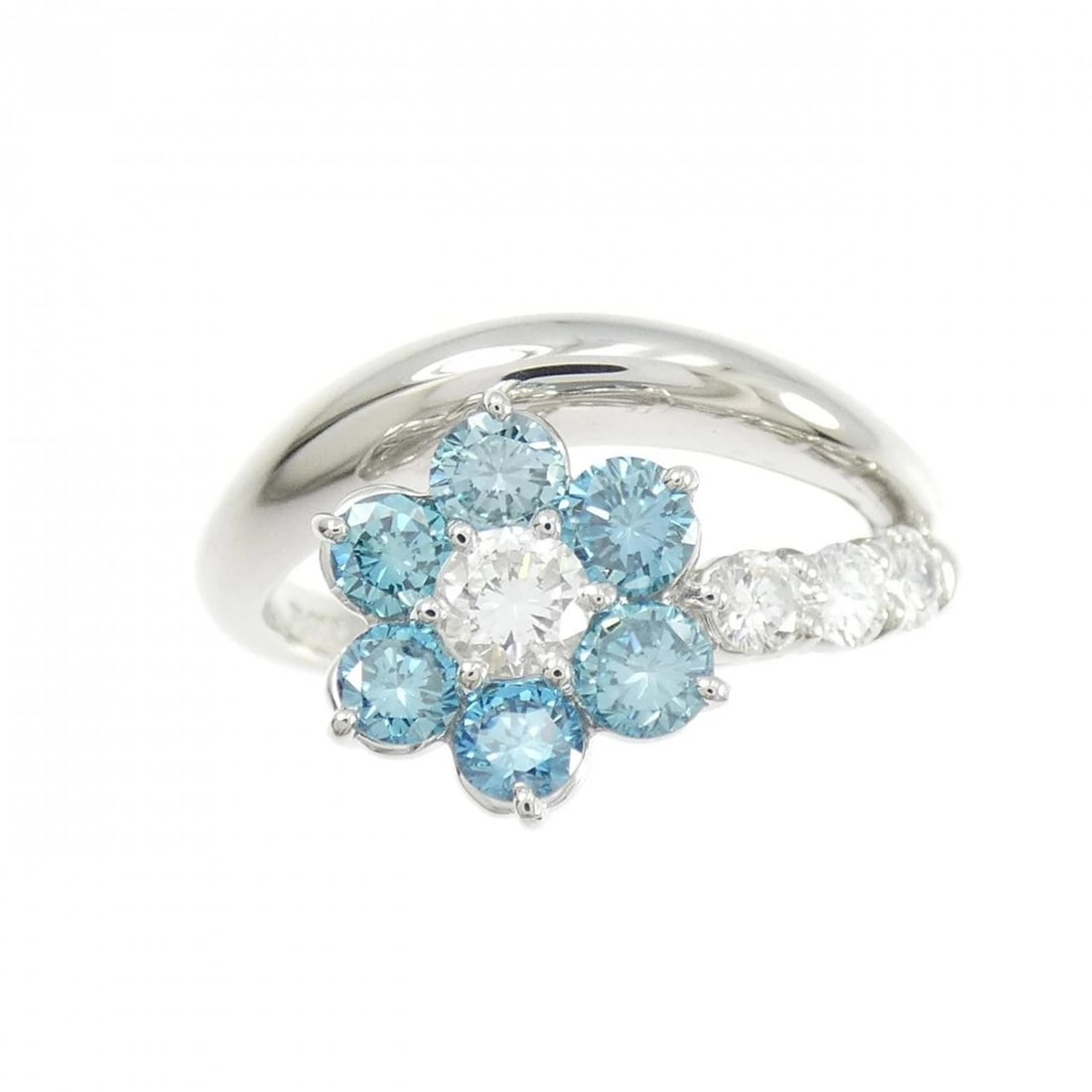 PT900 FLOWER DIAMOND RING - 2