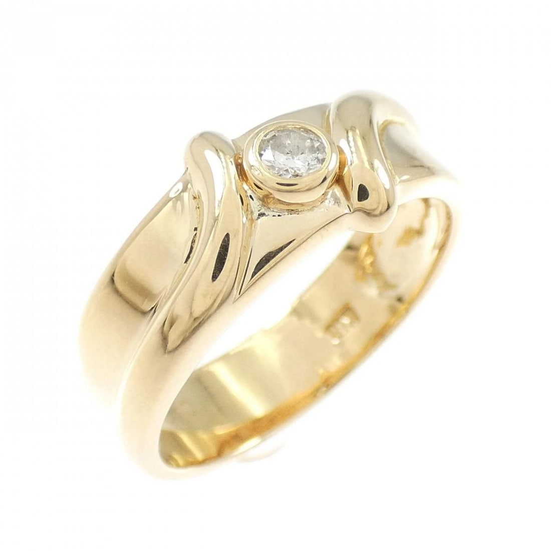 K18YG DIAMOND RING: K18YG Diamond Ring Brand: Unbranded Type: Diamond Ring Material: K18YG, Main Stone/Creation Natural Color: Yellow Gold Size: US6 1/4 Accessories: None Accessories Notice: When purchasing pre-owned