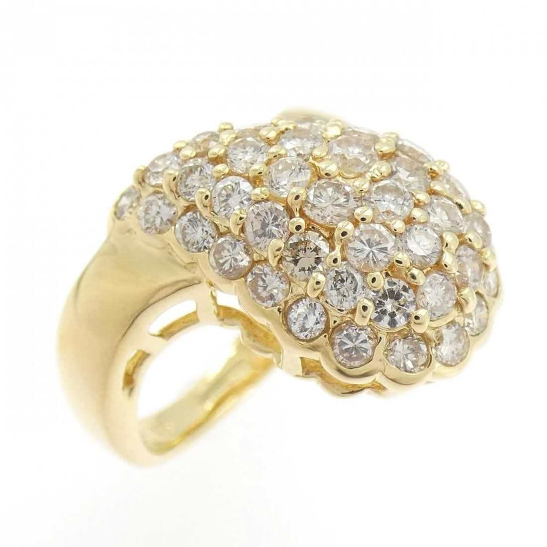K18YG DIAMOND RING: K18YG Diamond Ring Brand: Unbranded Type: Diamond ring Material: K18YG, Main Stone/Creation Natural Color: Yellow Gold Size: US5 Accessories: None Accessories Notice: When purchasing pre-owned goods,