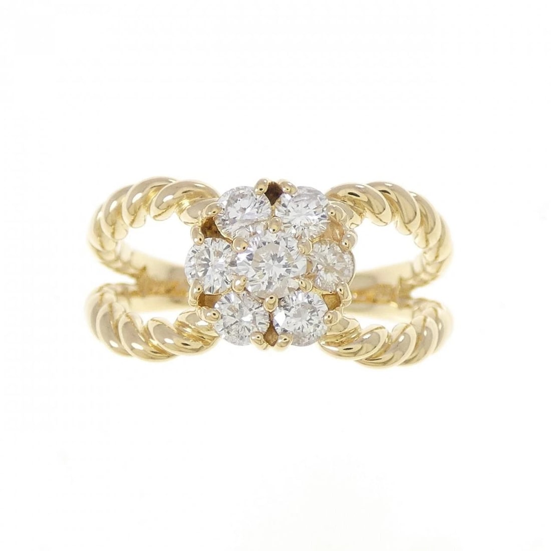 K18YG DIAMOND RING: K18YG Diamond Ring Brand: Unbranded Type: Diamond Ring Material: K18YG, Main Stone/Creation Natural Color: Yellow Gold Size: US8 1/4 Accessories: None Accessories Notice: When purchasing pre-owned