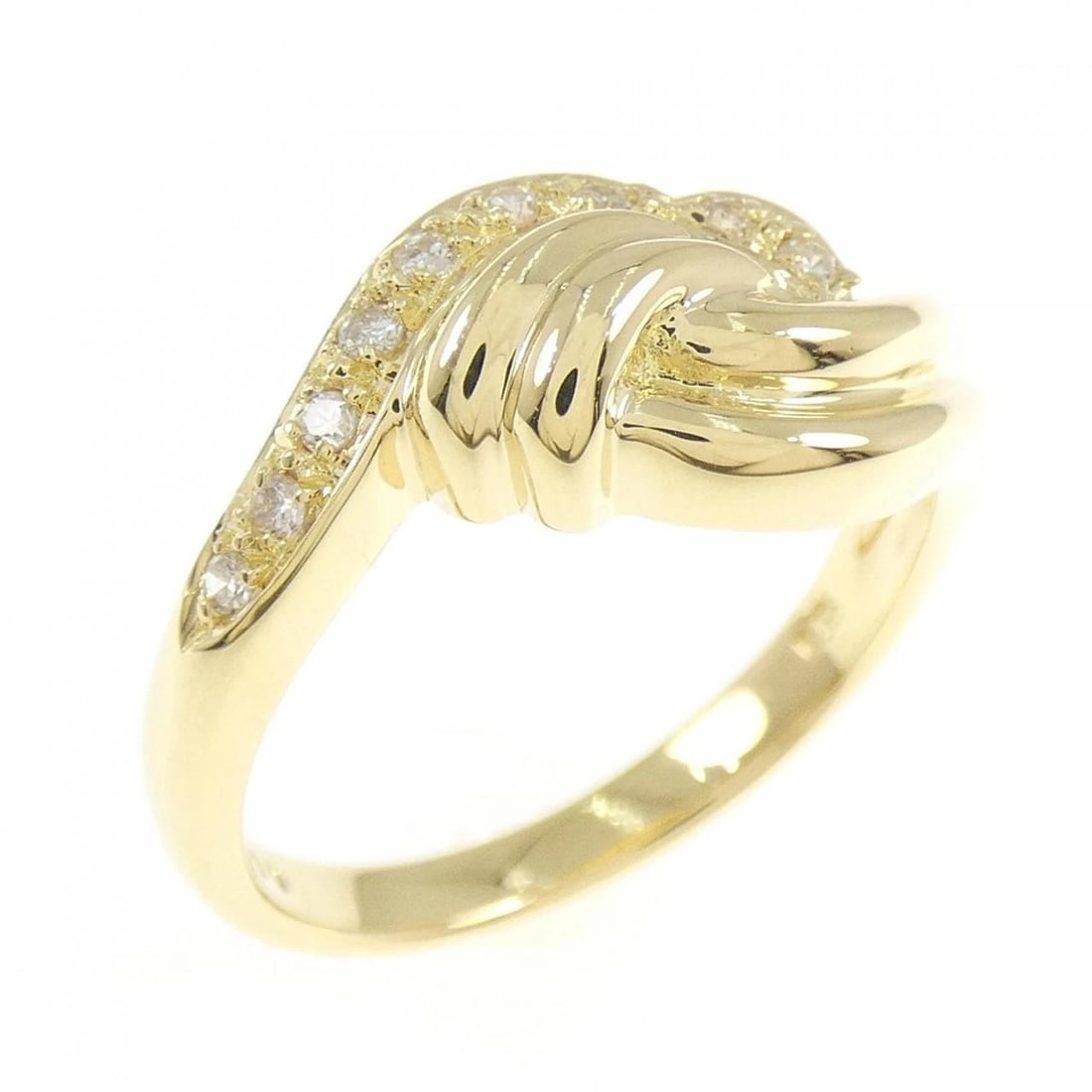 K18YG DIAMOND RING: K18YG Diamond Ring Brand: Unbranded Type: Diamond Ring Material: K18YG, Main Stone/Creation Natural Color: Yellow Gold Size: US6 1/4 Accessories: None Accessories Notice: When purchasing pre-owned