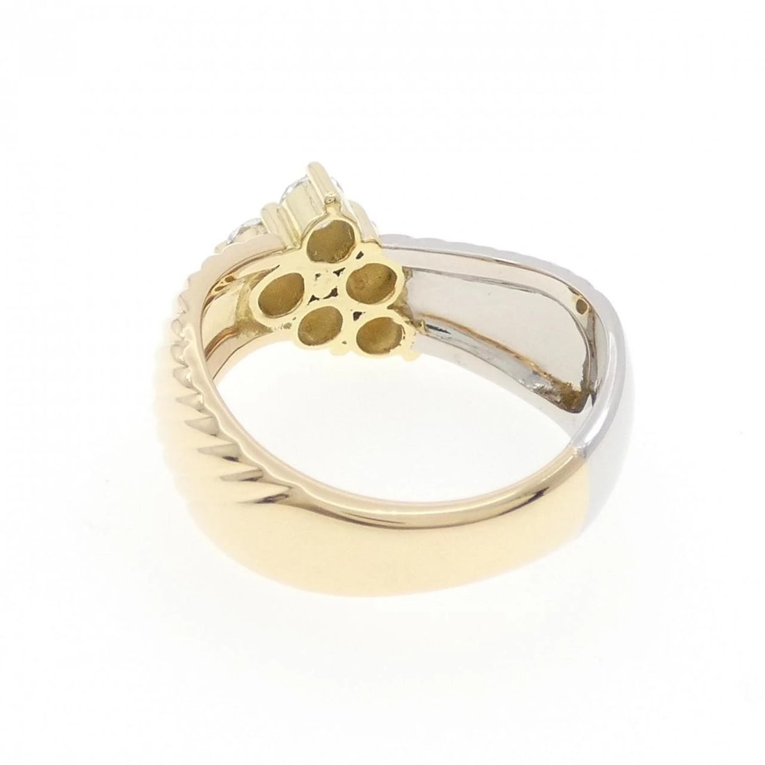 K18YG/PT900 DIAMOND RING - 3