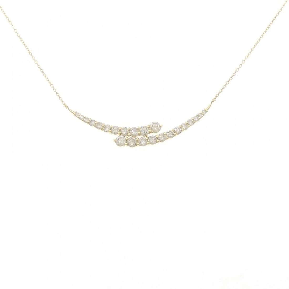 K18YG DIAMOND NECKLACE: K18YG Diamond Necklace Brand: Unbranded Type: Diamond Necklace Material: K18YG, Main Stone/Creation Natural Color: Yellow Gold Size: 49cmActual Size Pendant length approx. x width approx.: