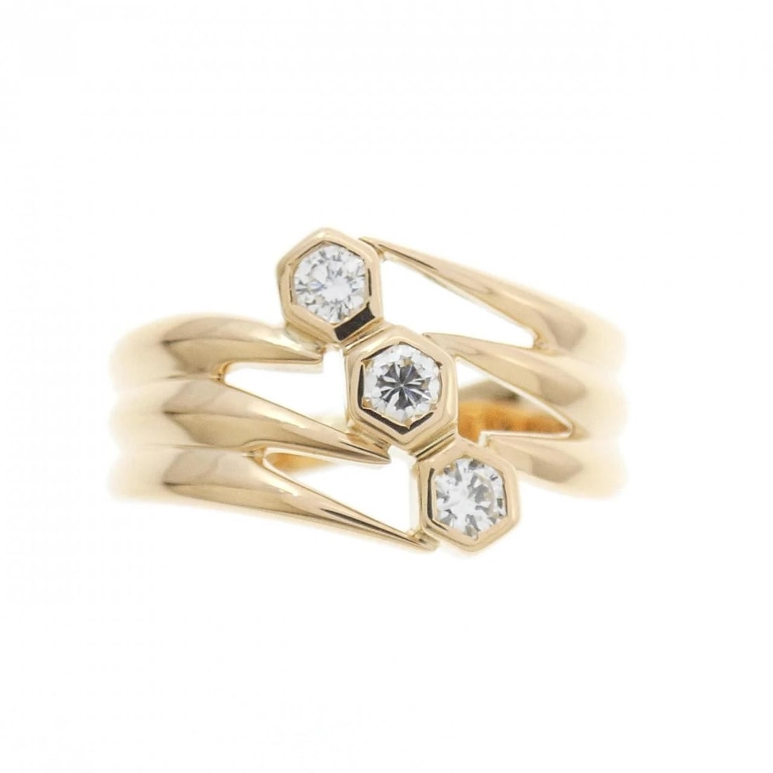 K18YG DIAMOND RING - 2