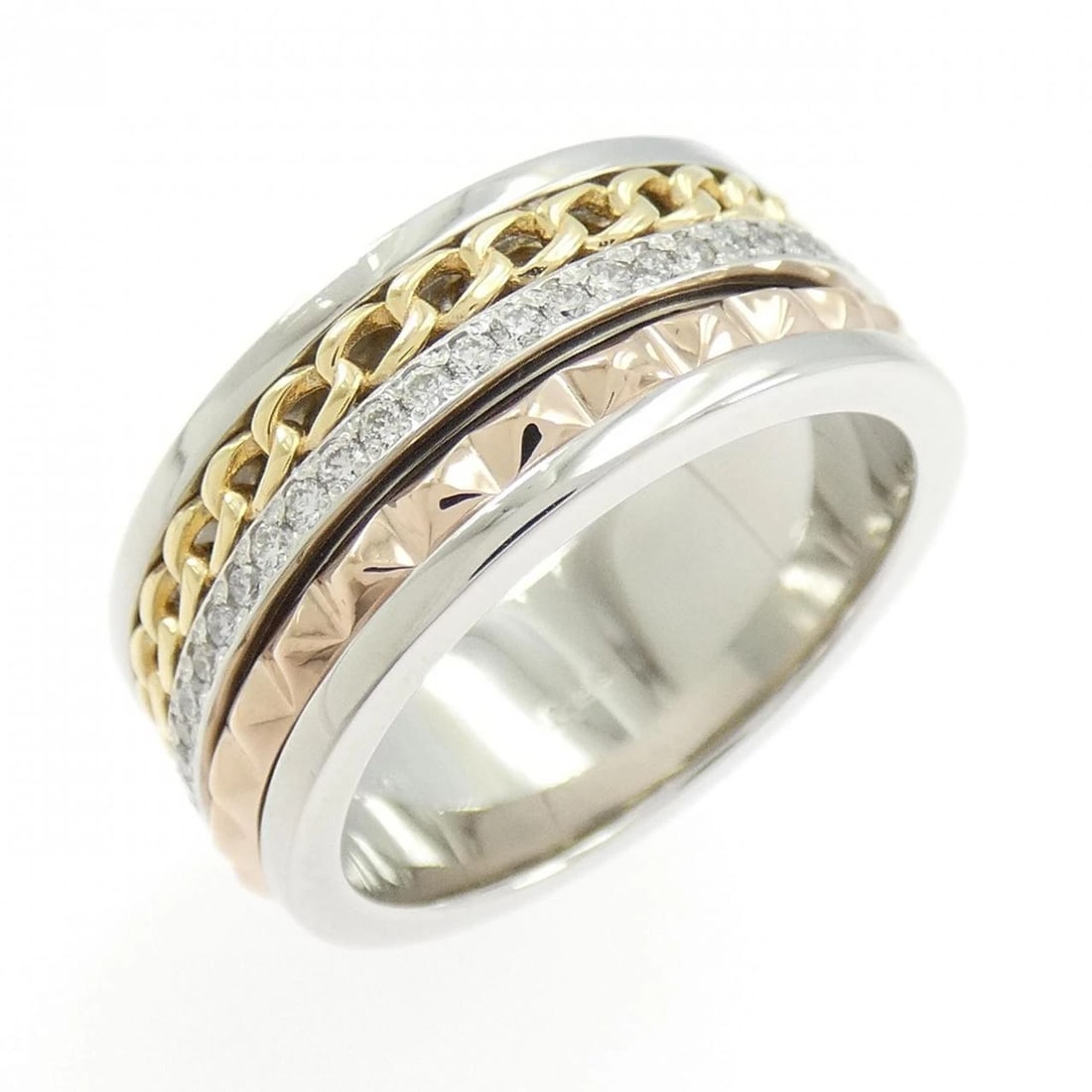 K18YG/PT950/K18PG DIAMOND RING: K18YG/PT950/K18PG Diamond Ring Brand: Unbranded Type: Diamond Ring Material: K18YG/PT950/K18PG, Main Stone/Creation Natural Color: YG,PG,Silver Size: US6 1/2 Accessories: None Accessories