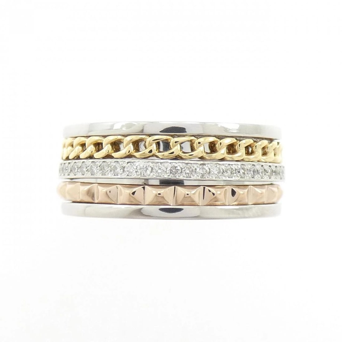 K18YG/PT950/K18PG DIAMOND RING - 2