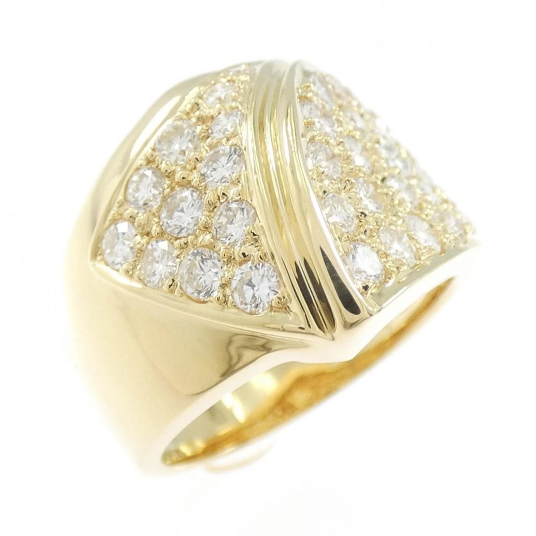 K18YG DIAMOND RING: K18YG Diamond Ring Brand: Unbranded Type: Diamond Ring Material: K18YG, Main Stone/Creation Natural Color: Yellow Gold Size: US6 1/4 Accessories: None Accessories Notice: When purchasing p