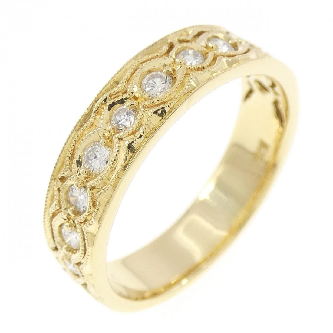 K18YG DIAMOND RING: K18YG Diamond Ring Brand: Unbranded Type: Diamond Ring Material: K18YG, Main Stone/Creation Natural Color: Yellow gold Size: US6 Accessories: None Accessories Notice: When purchasing pre-owned goods,