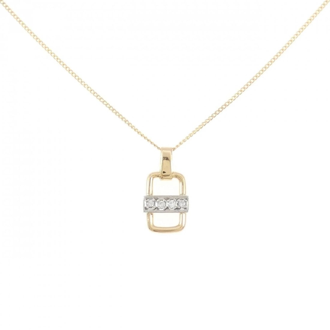K18YG/PT900 DIAMOND NECKLACE: K18YG/PT900 Diamond Necklace Brand: Unbranded Type: Diamond Necklace Material: K18YG/PT900, Main Stone/Creation Natural Color: YG,Silver Size: 40cmActual Size Pendant length approx. x width approx.: