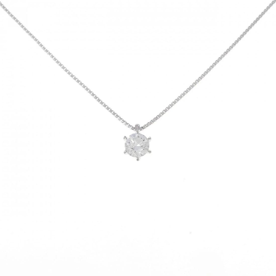 PT900/PT850 SOLITAIRE DIAMOND NECKLACE: PT900/PT850 Solitaire Diamond Necklace Brand: Unbranded Type: Diamond Necklace Material: PT900/PT850, Main Stone/Creation Natural Color: Silver Size: 42cmActual Size Pendant length approx. x width