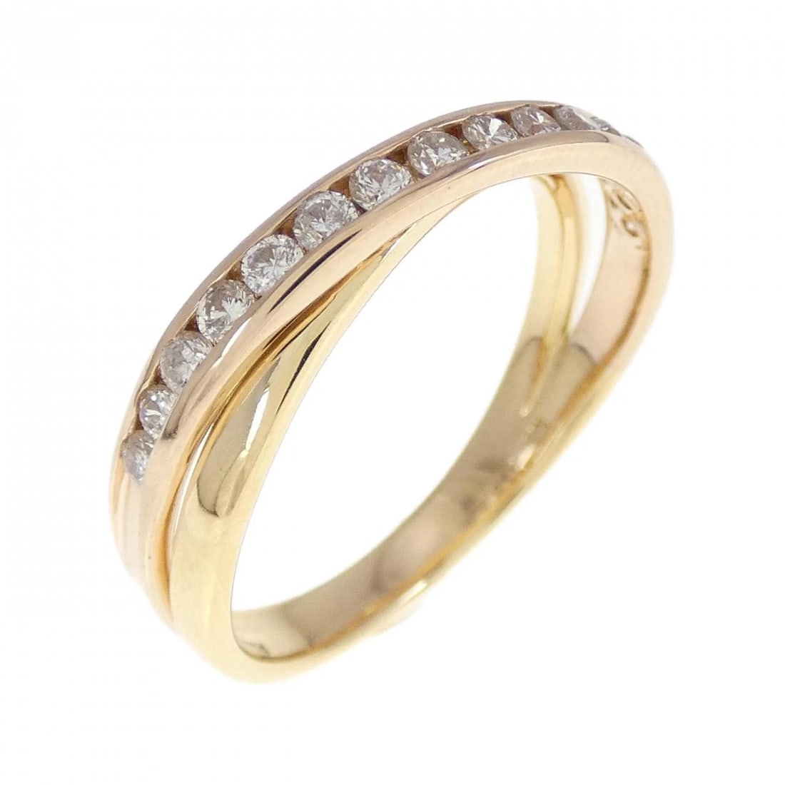 K18YG/K18PG DIAMOND RING: K18YG/K18PG Diamond Ring Brand: Unbranded Type: Diamond Ring Material: K18YG/K18PG, Main Stone/Creation Natural Color: YG,PG Size: US6 1/2 Accessories: None Accessories Notice: When purchasing