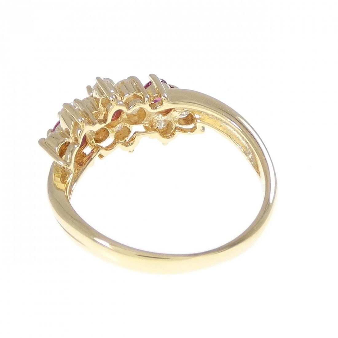 K18YG FLOWER RUBY RING - 2