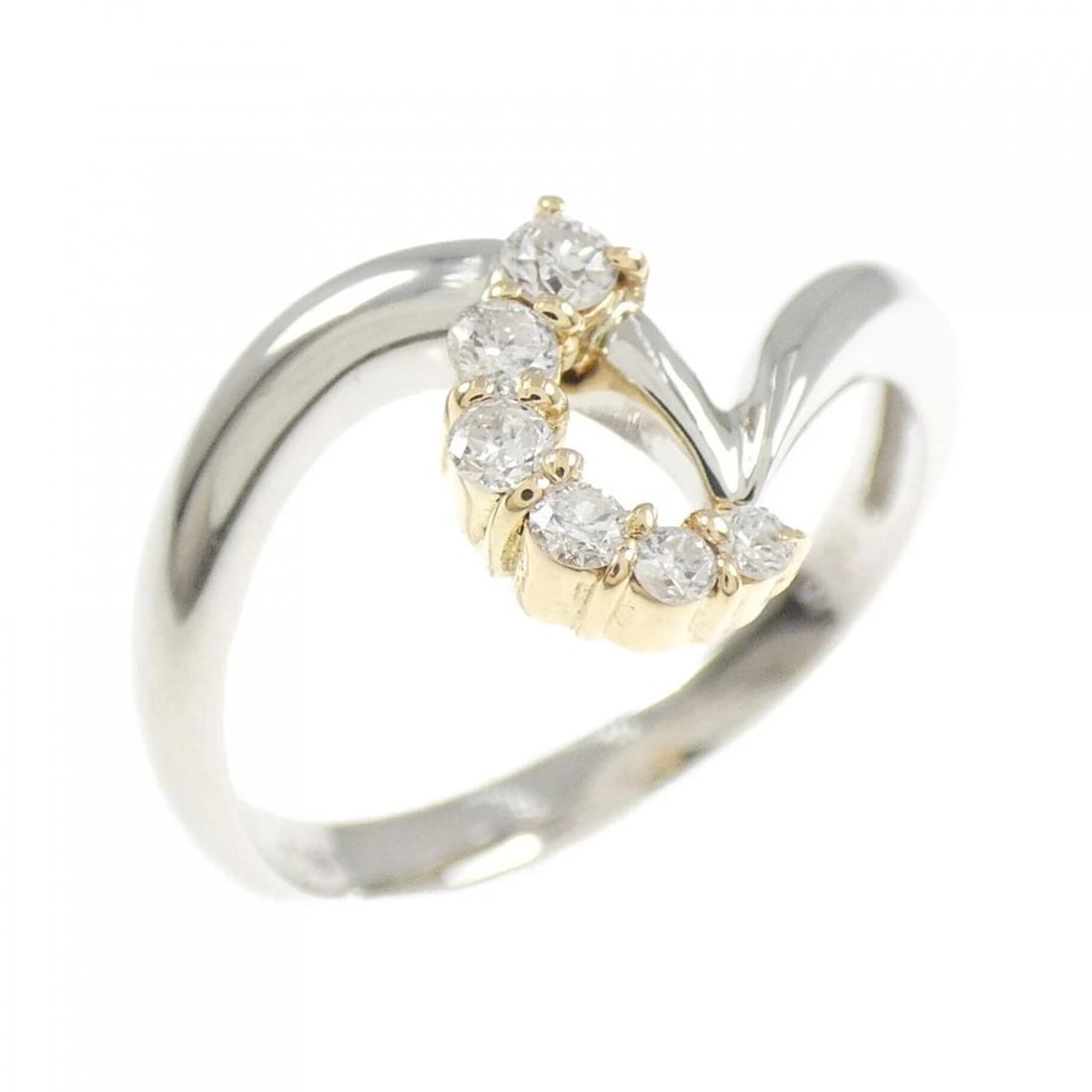 K18YG/PT900 DIAMOND RING: K18YG/PT900 Diamond Ring Brand: Unbranded Type: Diamond Ring Material: K18YG/PT900, Main Stone/Creation Natural Color: YG,Silver Size: US5 1/4 Accessories: None Accessories Notice: When purchasing
