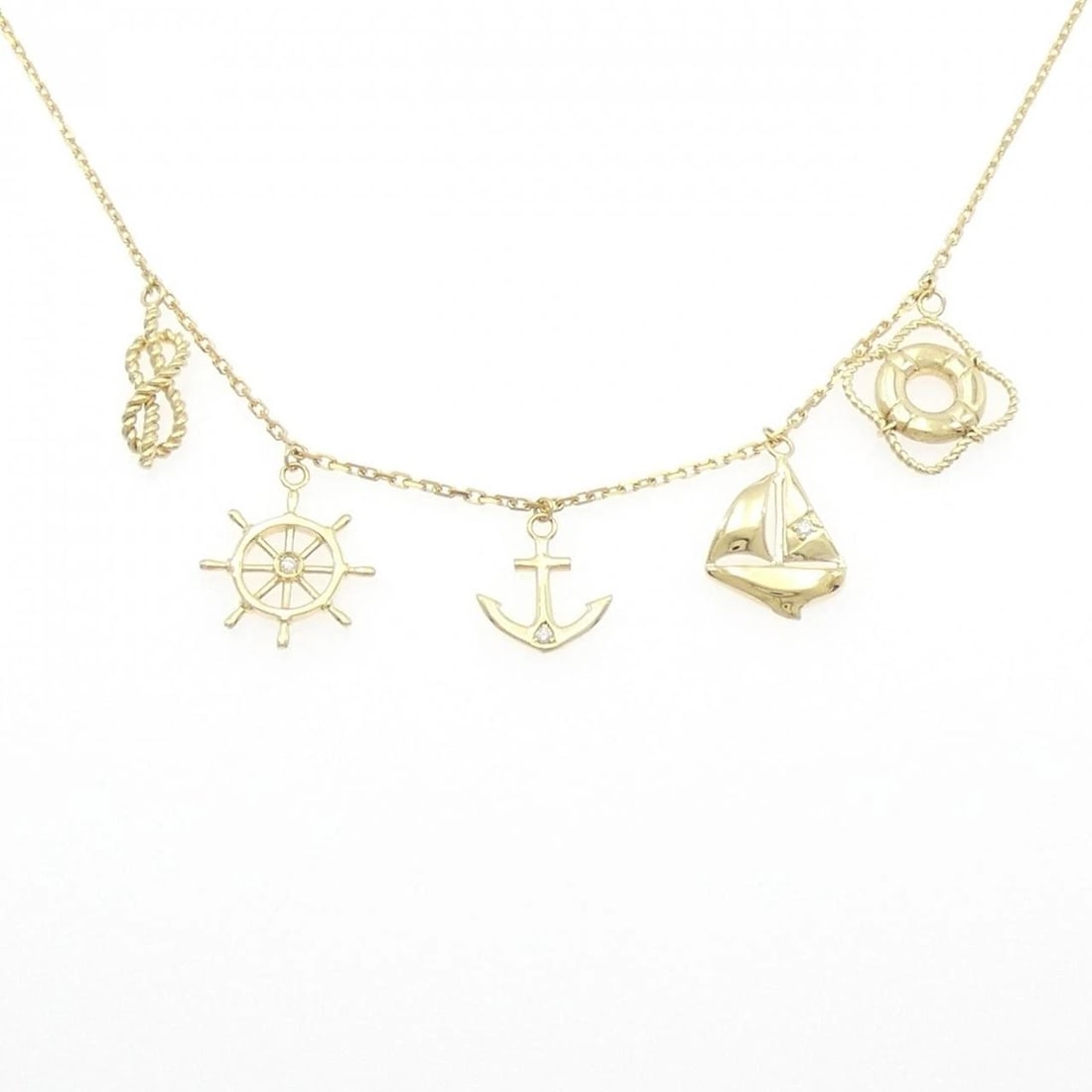 18K YELLOW GOLD DIAMOND NECKLACE: 18K Yellow Gold Diamond Necklace Brand: Unbranded Type: Diamond Necklace Material: K18YG, Main Stone/Creation Natural Color: Yellow gold Size: 40cmActual Size Max width approx.: 17.3mm Chain maximum