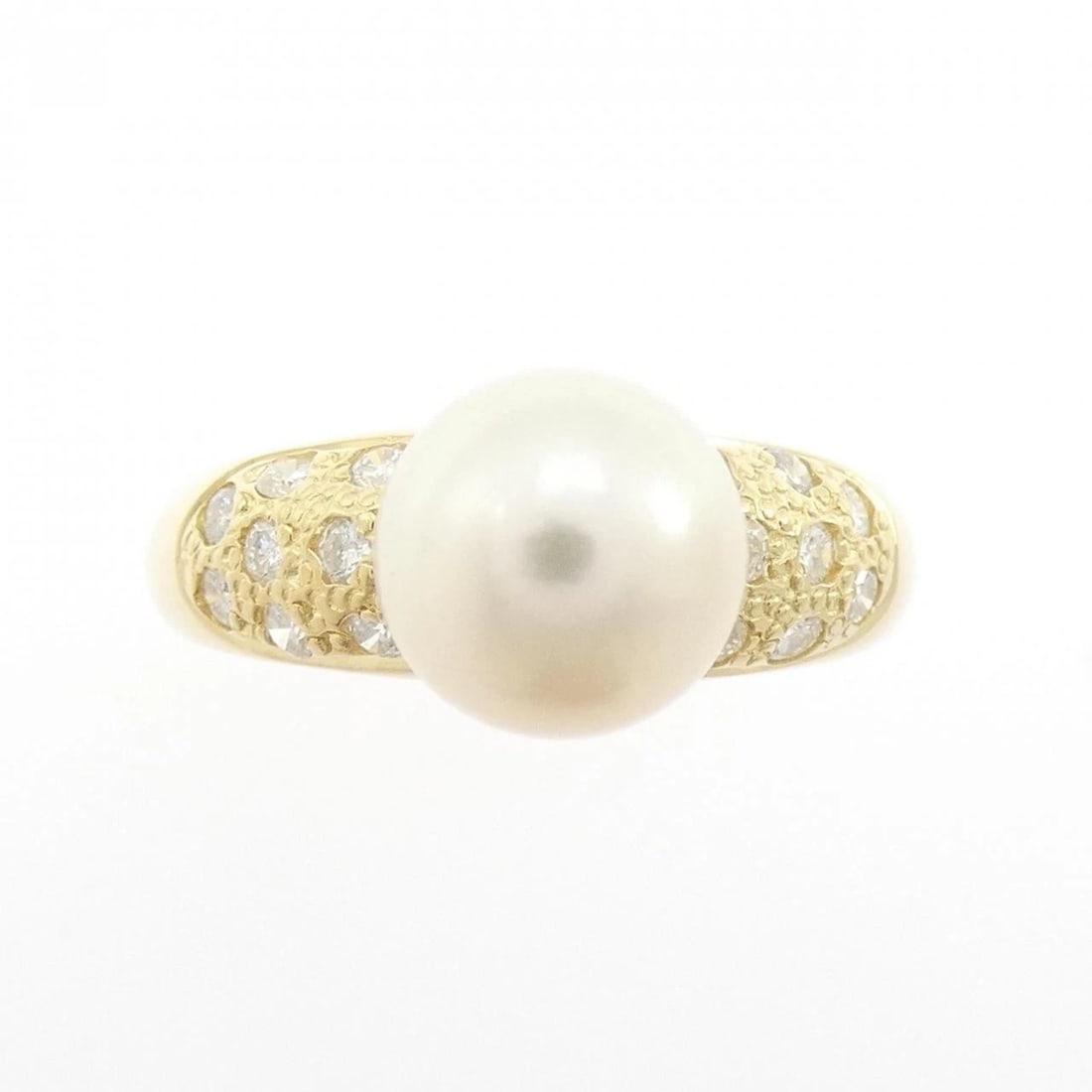 18K YELLOW GOLD AKOYA PEARL RING: 18K Yellow Gold Akoya Pearl Ring Brand: Unbranded Type: Akoya Pearl Ring Material: K18YG, Main Stone/Creation Akoya PearlSecondary Stone Diamond Color: Yellow gold Size: US5 1/4 Accessories: None