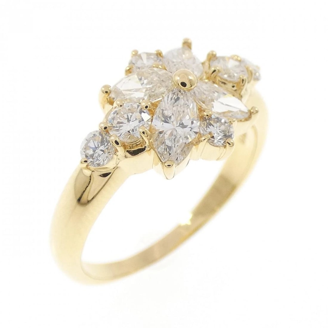 K18YG DIAMOND RING: K18YG Diamond Ring Brand: Unbranded Type: Diamond ring Material: K18YG, Main Stone/Creation Natural Color: Yellow gold Size: US5 3/4 Accessories: None Accessories Notice: When purchasing p