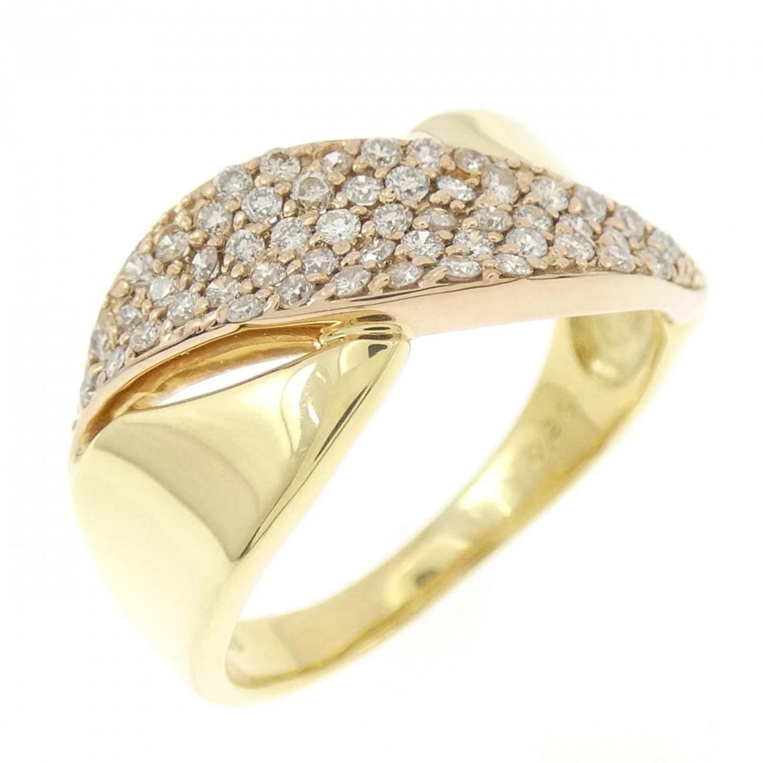K18YG/K18PG DIAMOND RING: K18YG/K18PG Diamond Ring Brand: Unbranded Type: Diamond Ring Material: K18YG/K18PG, Main Stone/Creation Natural Color: YG,PG Size: US6 1/2 Accessories: None Accessories Notice: When purchasing