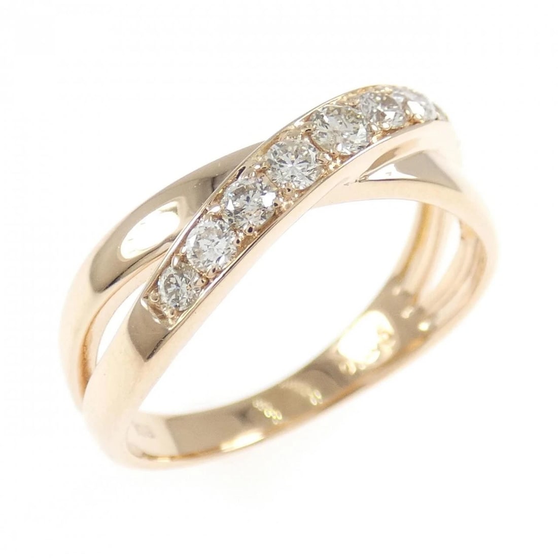 K18PG DIAMOND RING: K18PG Diamond Ring Brand: Unbranded Type: Diamond Ring Material: K18PG, Main Stone/Creation Natural Color: Pink Gold Size: US6 1/4 Accessories: None Accessories Notice: When purchasing pre-owned