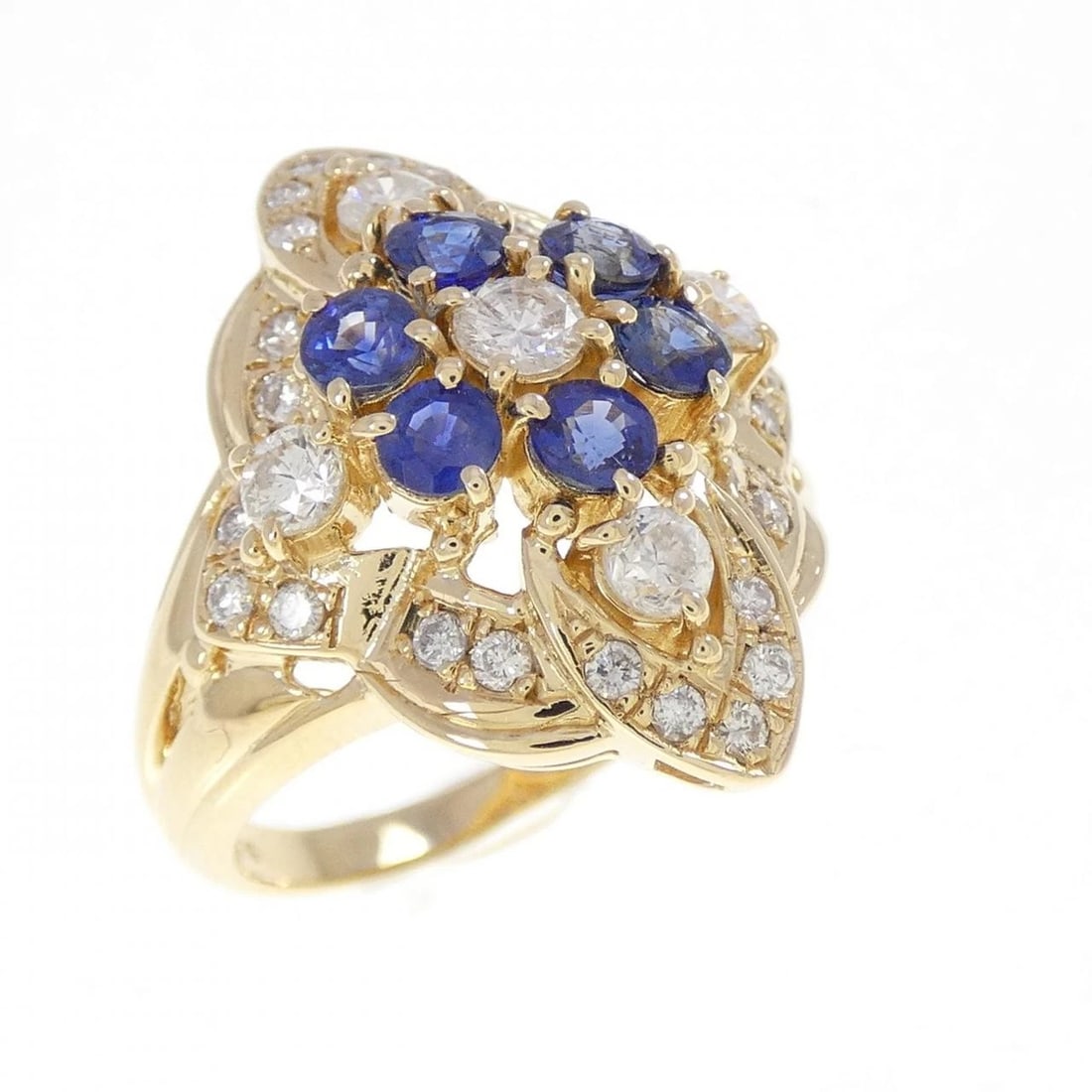 K18YG SAPPHIRE RING: K18YG Sapphire Ring Brand: Unbranded Type: Sapphire Ring Material: K18YG, Main Stone/Creation SapphireSecondarystoneDiamond Color: Yellow gold Size: US6 1/4 Accessories: None Accessories Notice: When