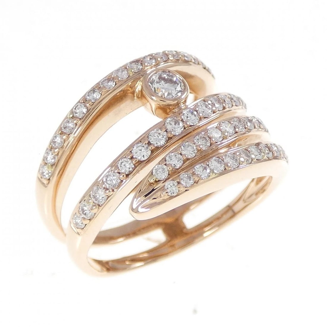 750PG DIAMOND RING: 750PG Diamond Ring Brand: Unbranded Type: Diamond Ring Material: 750PG, Main Stone/Creation Natural Color: Pink Gold Size: US6 1/2 Accessories: None Accessories Notice: When purchasing pre-owned