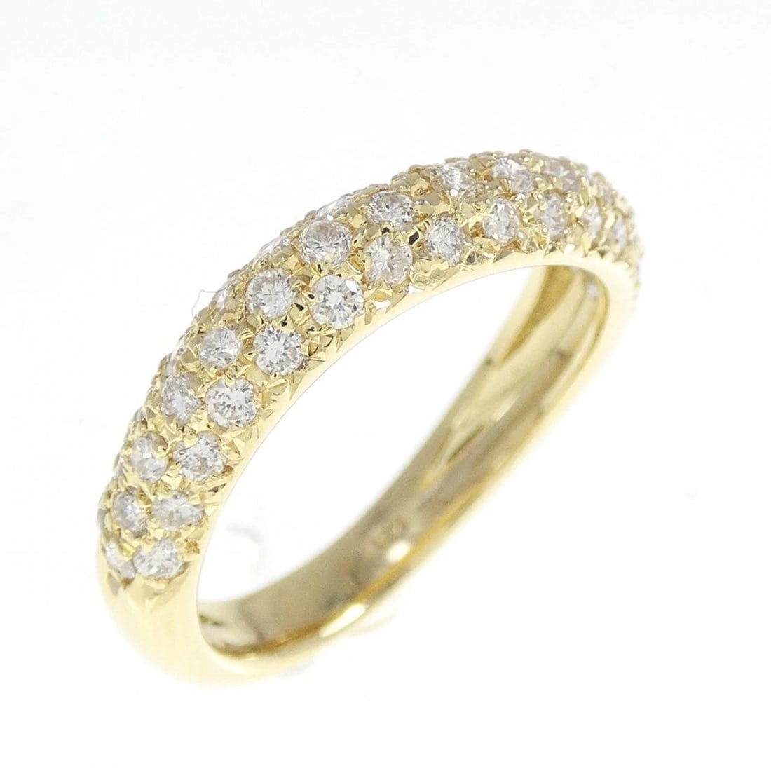 K18YG DIAMOND RING: K18YG Diamond Ring Brand: Unbranded Type: Diamond Ring Material: K18YG, Main Stone/Creation Natural Color: Yellow gold Size: US5 3/4 Accessories: None Accessories Notice: When purchasing pre-owned