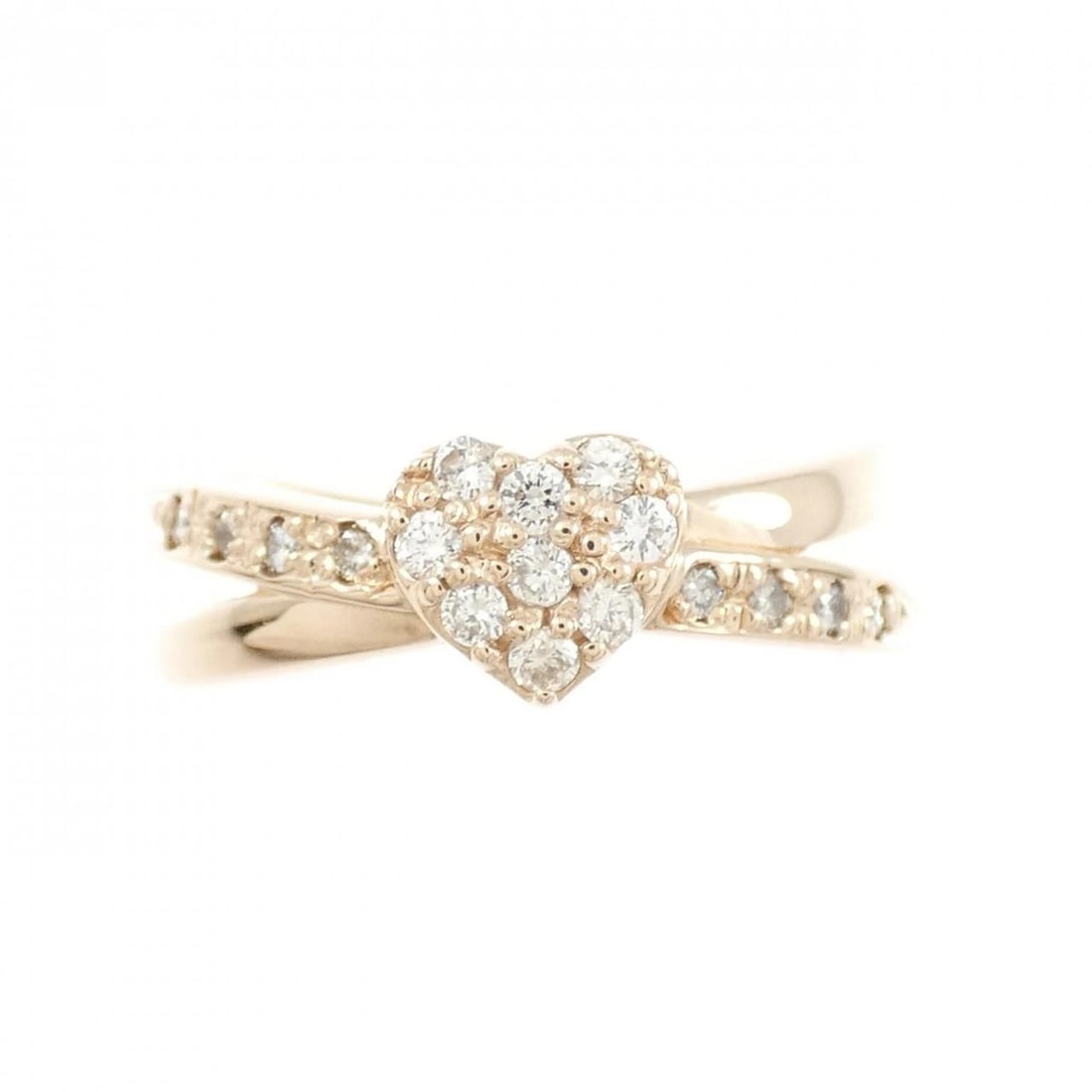 K18PG HEART DIAMOND RING - 2