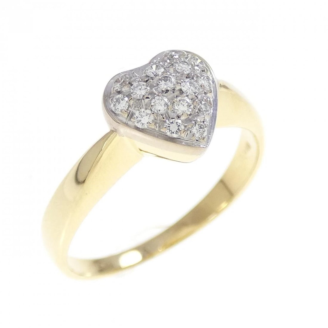 750YG/750WG HEART DIAMOND RING: 750YG/750WG Heart Diamond Ring Brand: Unbranded Type: Diamond Ring Material: 750YG/750WG, Main Stone/Creation Natural Color: YG,WG Size: US6 1/4 Accessories: None Accessories Notice: When purchasing