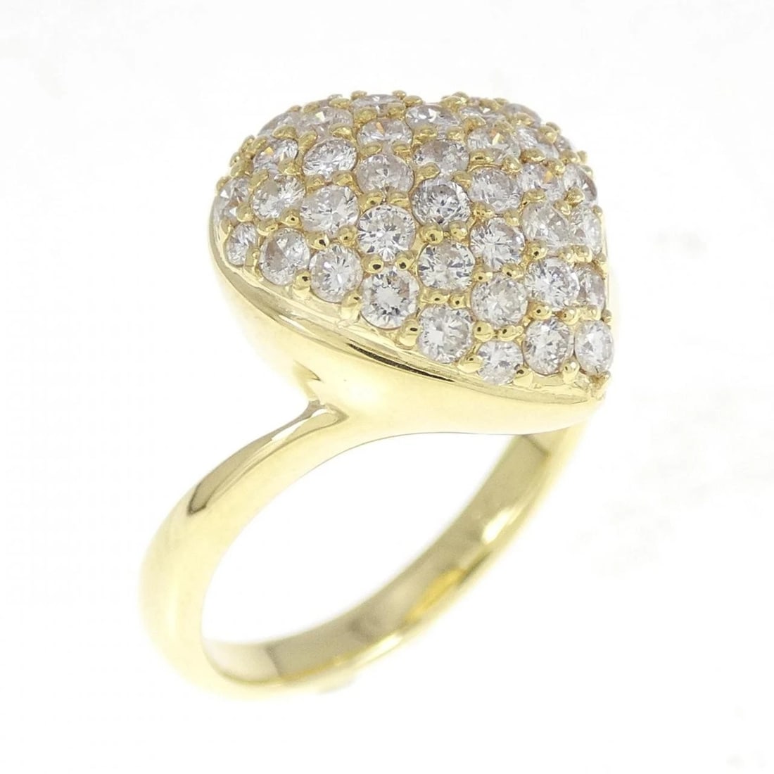 K18YG PAVE DIAMOND RING: K18YG Pave Diamond Ring Brand: Unbranded Type: Diamond Ring Material: K18YG, Main Stone/Creation Natural Color: Yellow gold Size: US6 1/4 Accessories: None Accessories Notice: When purchasing