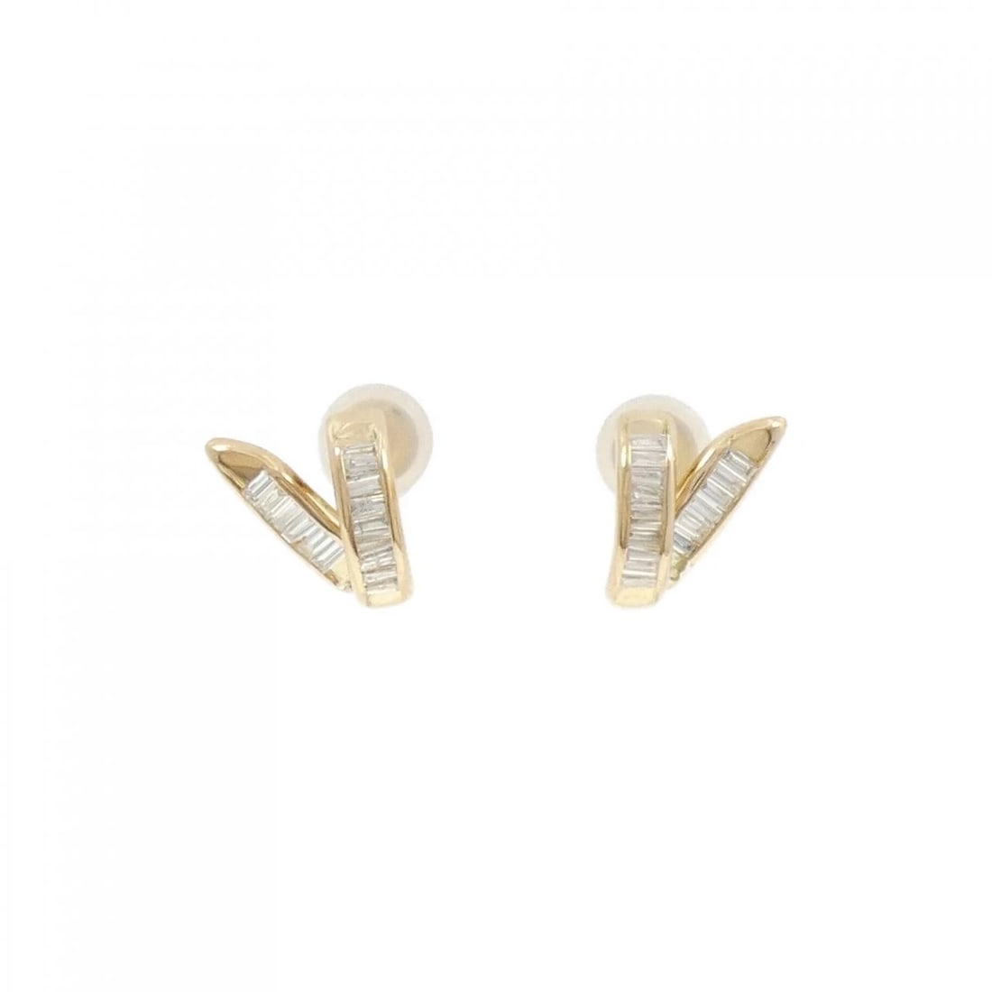 K18YG DIAMOND EARRINGS: K18YG Diamond Earrings Brand: Unbranded Type: Diamond Pierce/Earring Material: K18YG, Main Stone/Creation Natural Color: Yellow gold Size: Actual Size Approx. length x width: 13.2mm x 11.7mm