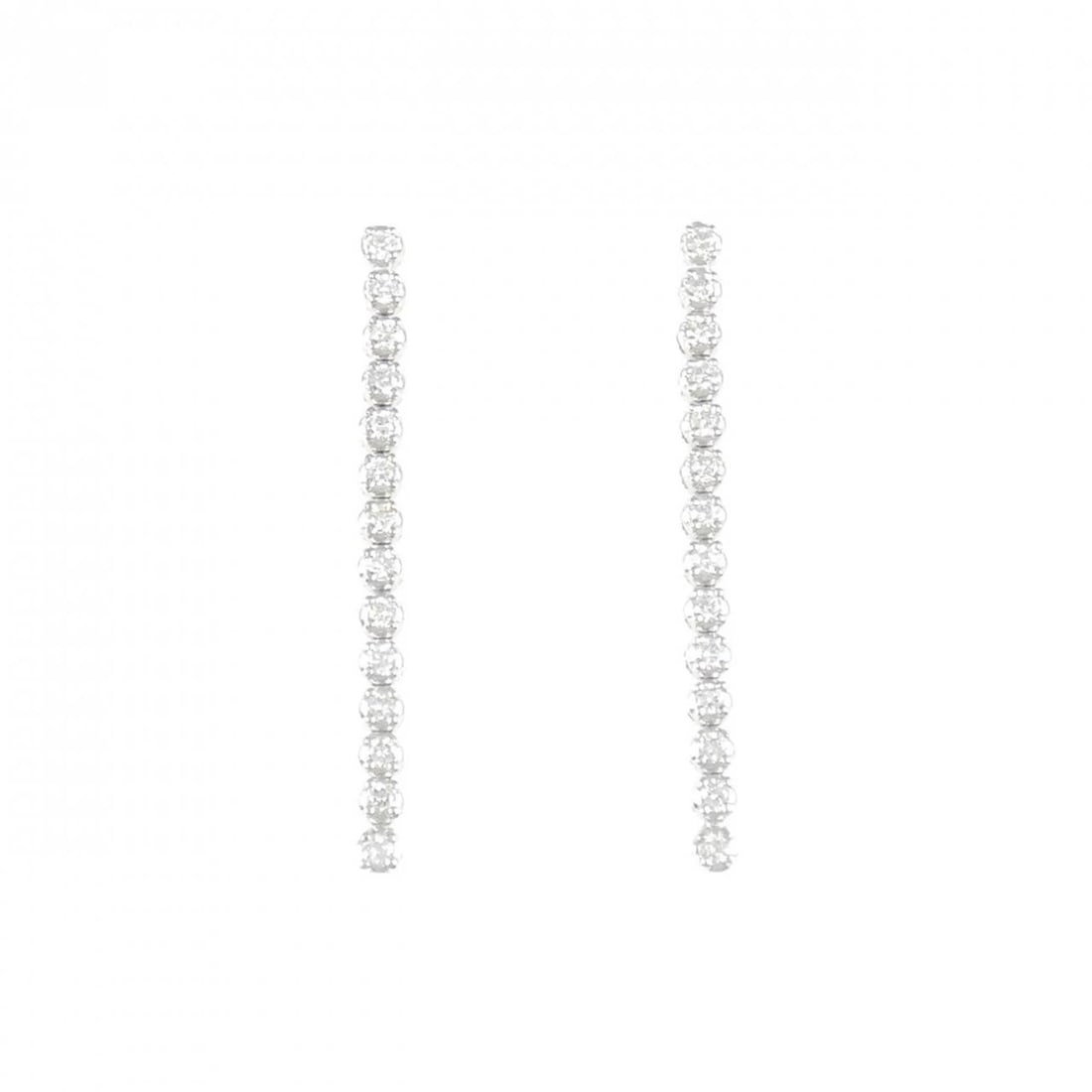 K18WG DIAMOND PIERCE: K18WG Diamond Pierce Brand: Unbranded Type: Diamond Pierce/Earring Material: K18WG, Main Stone/Creation Natural Color: White gold Size: Actual Size Approx. height x width: 30.8mm x 2.0mm Accessories: