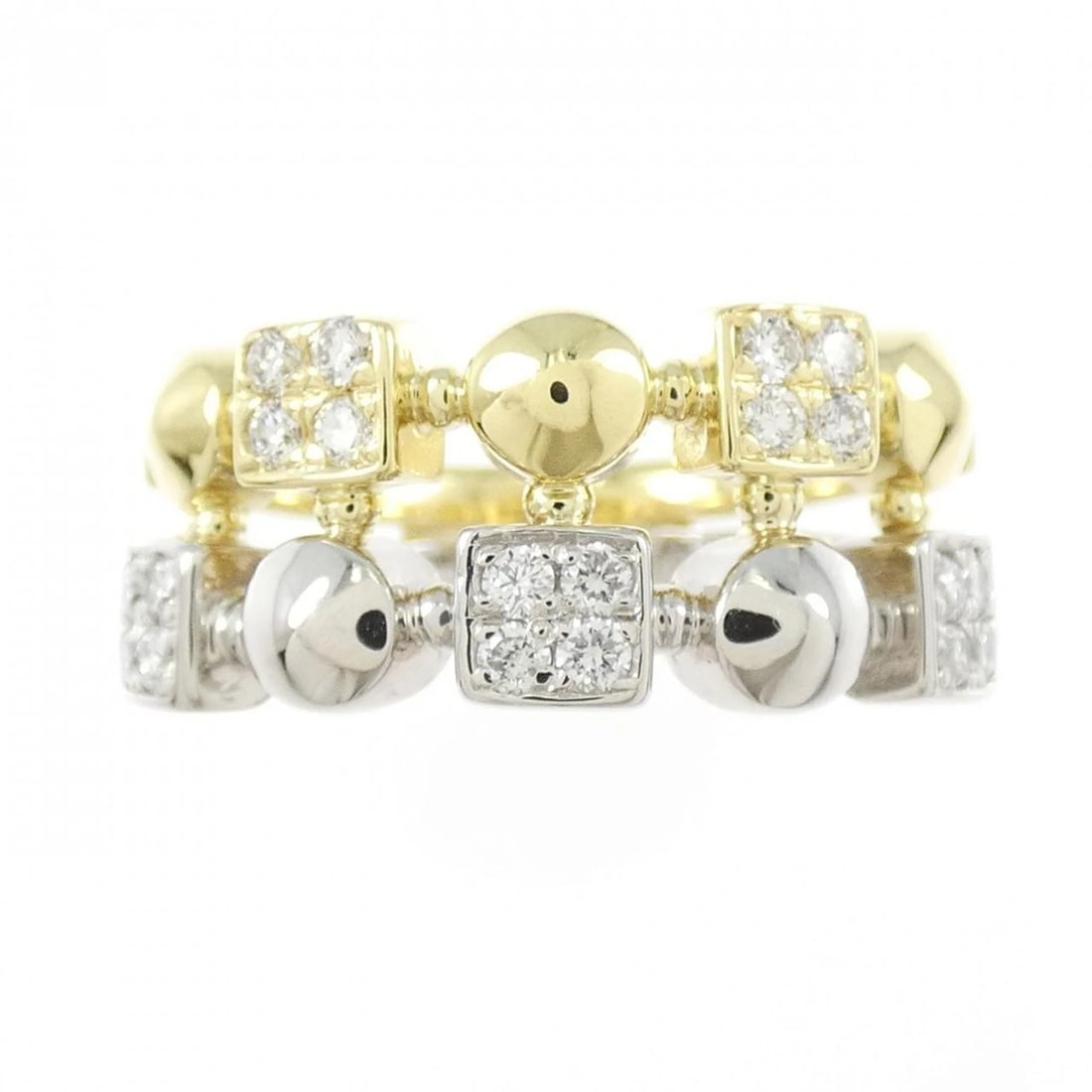 750YG/PT900 DIAMOND RING: 750YG/PT900 Diamond Ring Brand: Unbranded Type: Diamond Ring Material: 750YG/PT900, Main Stone/Creation Natural Color: YG,Silver Size: US6 1/4 Accessories: None Accessories Notice: When purchasing