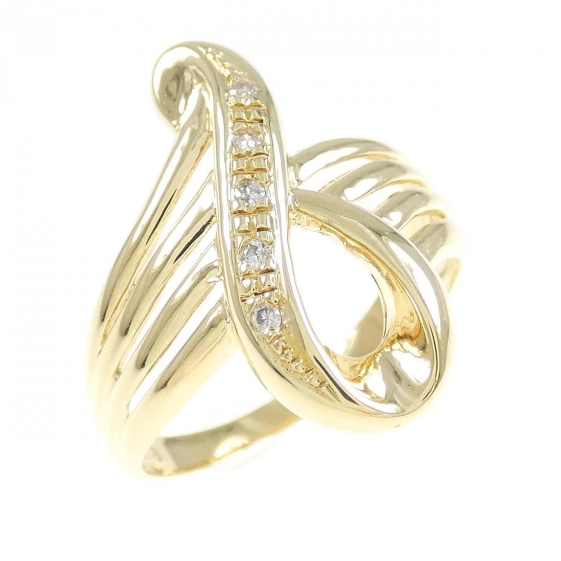 K18YG DIAMOND RING: K18YG Diamond Ring Brand: Unbranded Type: Diamond Ring Material: K18YG, Main Stone/Creation Natural Color: Yellow gold Size: US6 1/4 Accessories: None Accessories Notice: When purchasing pre-owned