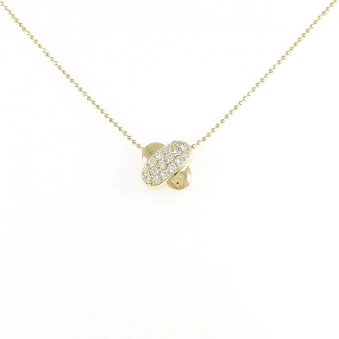 18K YELLOW GOLD DIAMOND NECKLACE: 18K Yellow Gold Diamond Necklace Brand: Unbranded Type: Diamond Necklace Material: K18YG, Main Stone/Creation Natural Color: Yellow gold Size: 40cmActual Size Pendant length approx. x width approx.: