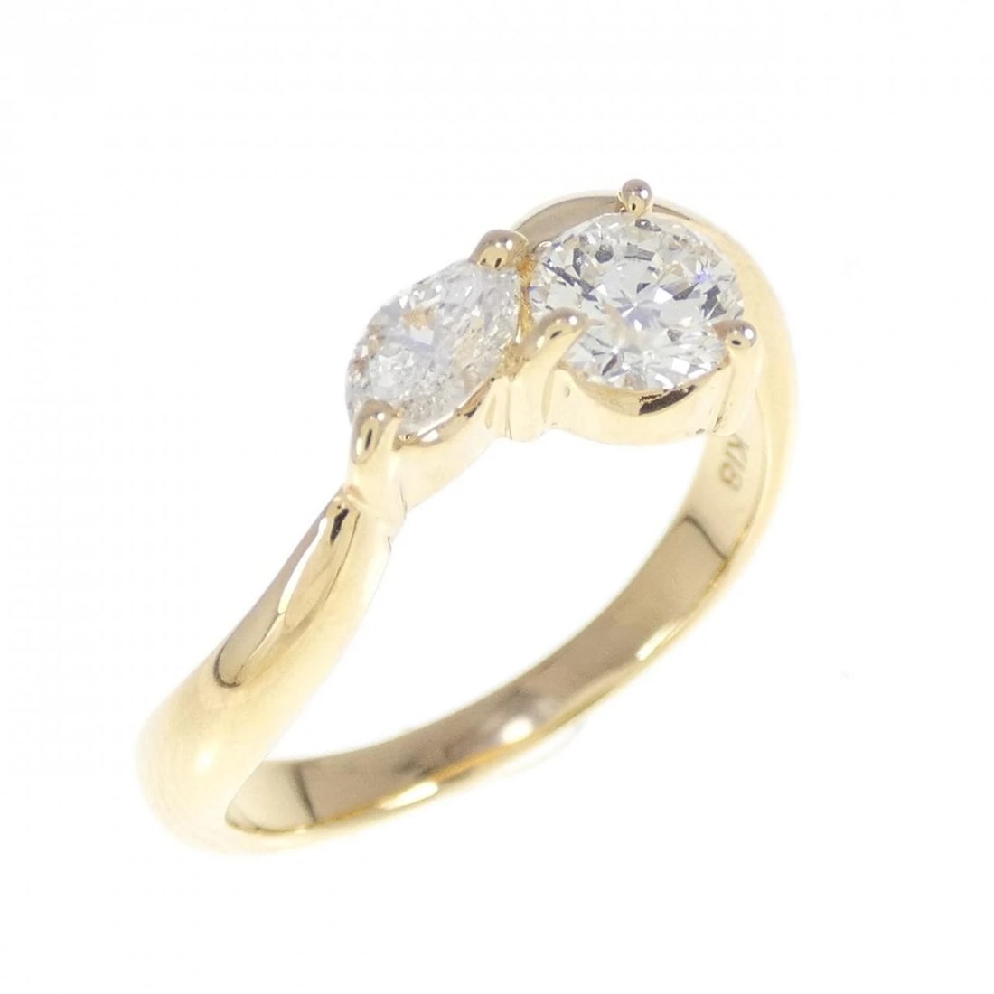 K18YG DIAMOND RING: K18YG Diamond Ring Brand: Unbranded Type: Diamond ring Material: K18YG, Main Stone/Creation Natural Color: Yellow gold Size: US5 3/4 Accessories: None Accessories Notice: When purchasing p