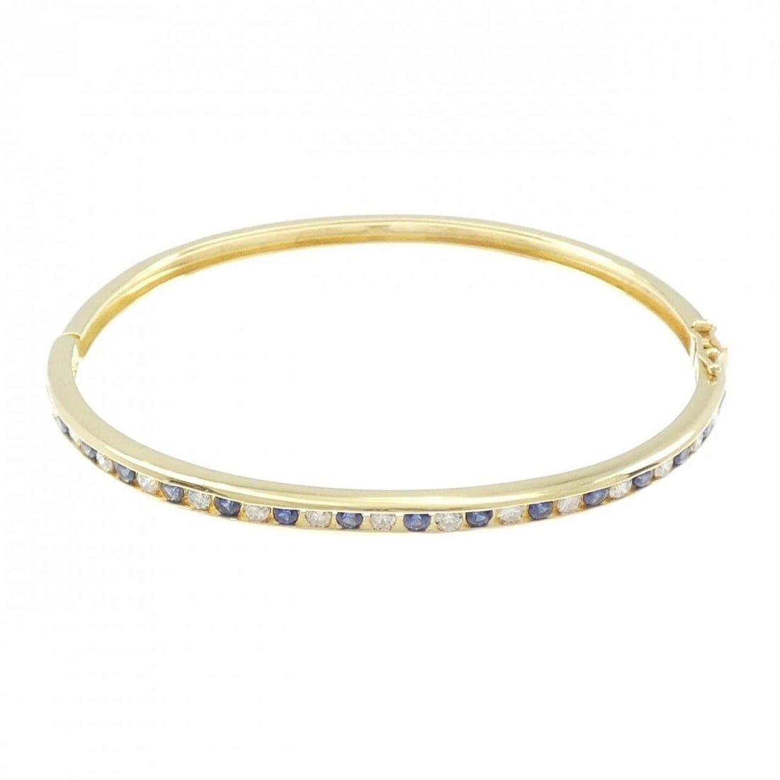 K18YG SAPPHIRE BRACELET: K18YG Sapphire Bracelet Brand: Unbranded Type: Sapphire Bracelet Material: K18YG, Main Stone/Creation Sapphire Secondary Stone Diamond Color: Yellow gold Size: 17.5cmActual Size Max width approx: 3.6m