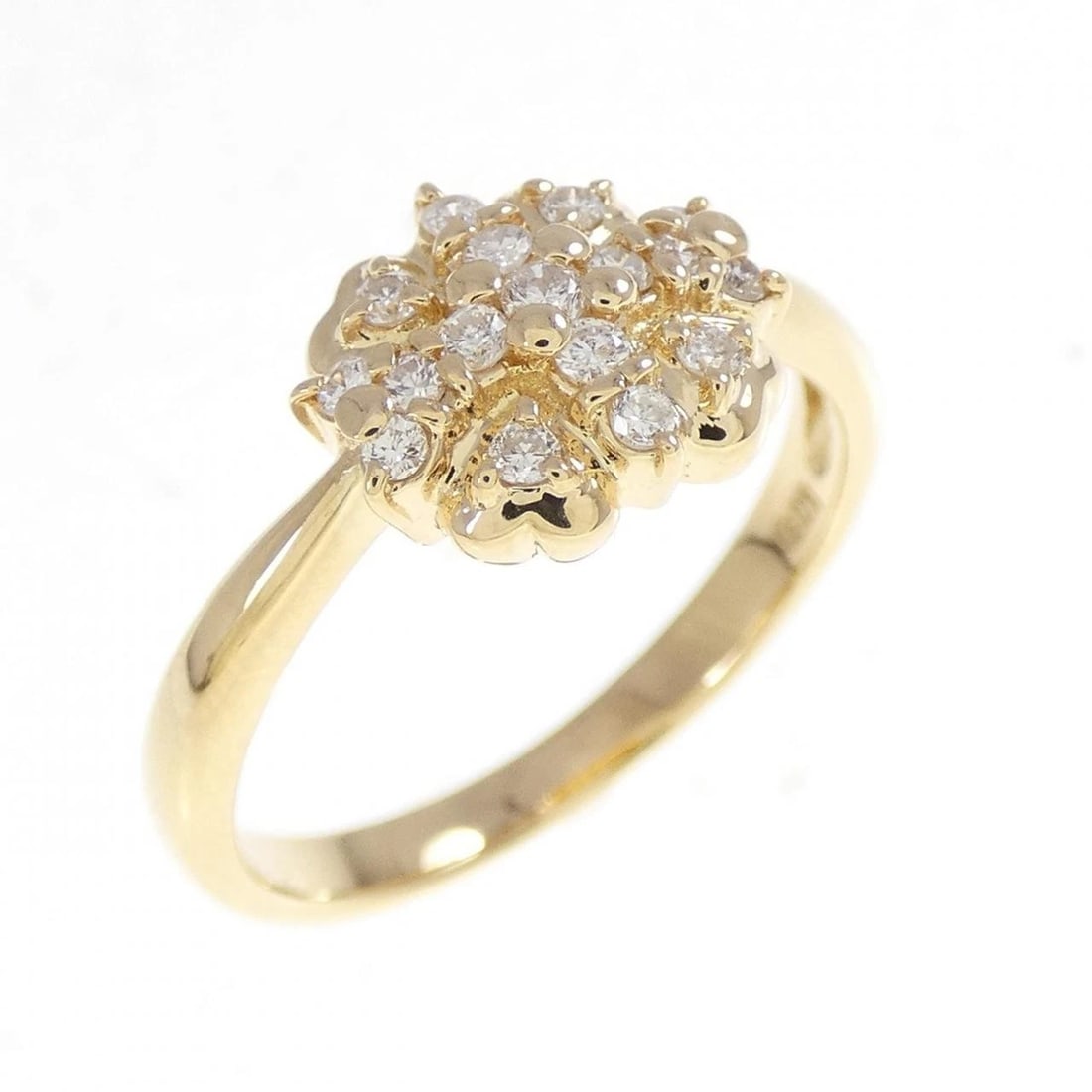 K18YG DIAMOND RING: K18YG Diamond Ring Brand: Unbranded Type: Diamond Ring Material: K18YG, Main Stone/Creation Natural Color: Yellow gold Size: US5 3/4 Accessories: None Accessories Notice: When purchasing pre-owned