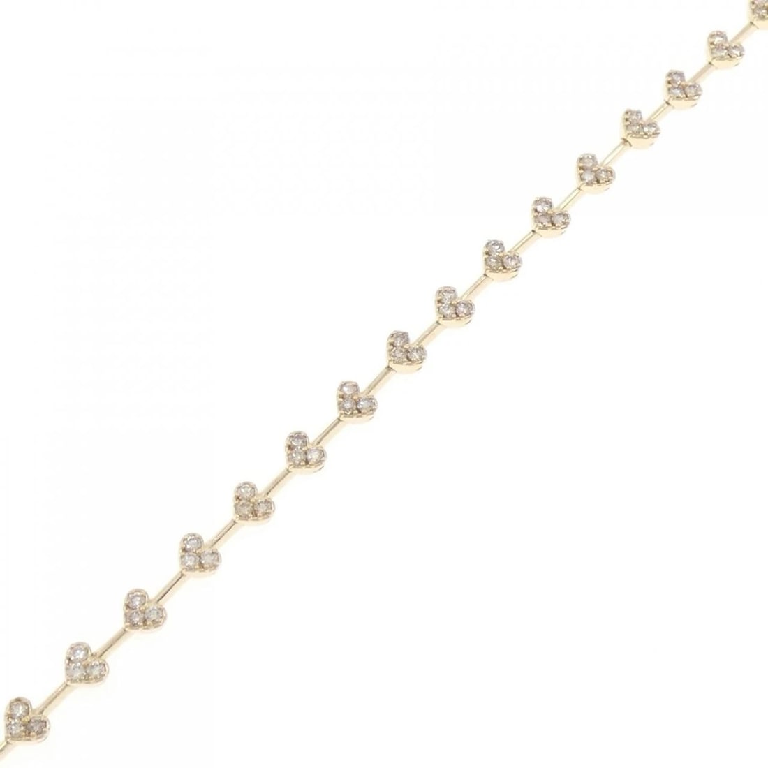 750YG HEART DIAMOND BRACELET: 750YG Heart Diamond Bracelet Brand: Unbranded Type: Bracelet Material: 750YG, Main Stone/Creation Natural Color: Yellow gold Size: 16.5cm ActualSize Max W: 3.8mm Accessories: None Accessories Notice: