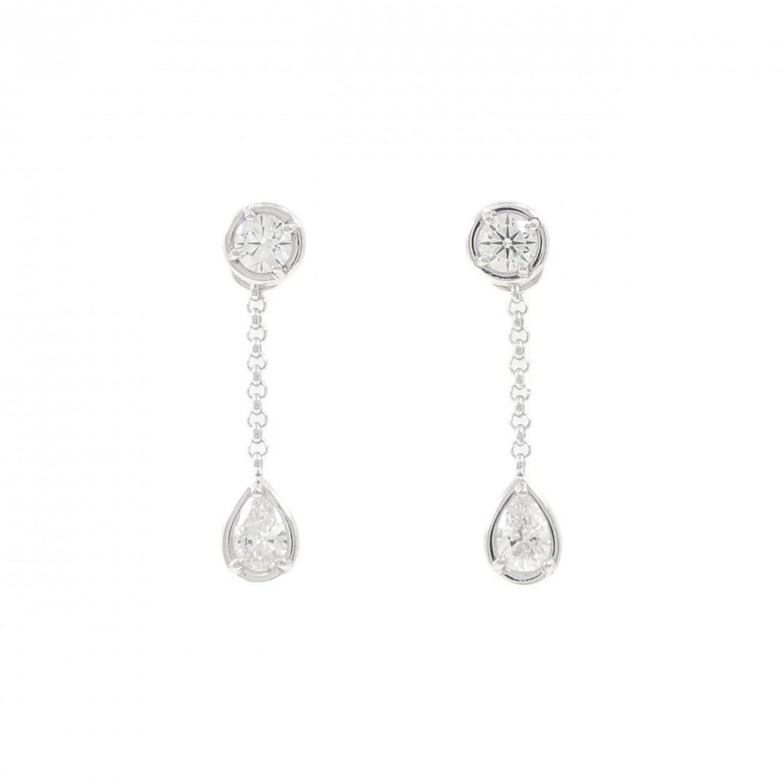 K18WG/K14WG 2WAY DIAMOND PIERCE: K18WG/K14WG 2WAY Diamond Pierce Brand: Unbranded Type: Diamond Pierce/Earring Material: K18WG/K14WG, Main Stone/Creation Natural Color: White gold Size: Actual Size Approx. height x width: 25.1mm x