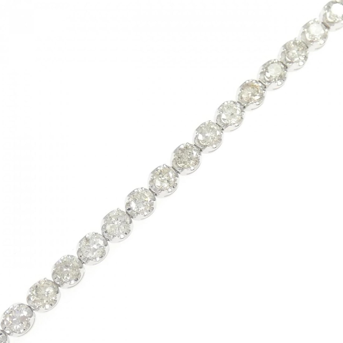 K18WG DIAMOND BRACELET: K18WG Diamond Bracelet Brand: Unbranded Type: Diamond Bracelet Material: K18WG, Main Stone/Creation Natural Color: White gold Size: Actual Size Max width approx: 3.2mm 18cm Accessories: None
