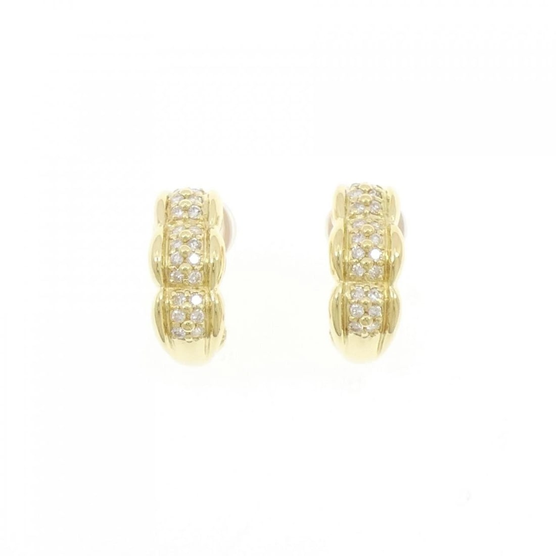 K18YG DIAMOND PIERCE/EARRING: K18YG Diamond Pierce/Earring Brand: Unbranded Type: Diamond Pierce/Earring Material: 18KYG, Main Stone/Creation Natural Color: Yellow gold Size: Actual Size Approx. height x width: 12.6mm x 2.3mm