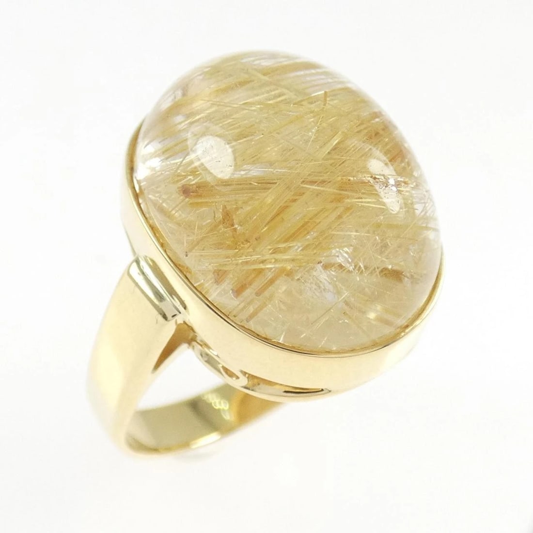 K18YG RUTILE QUARTZ RING: K18YG Rutile Quartz Ring Brand: Unbranded Type: Rutile Quartz Ring Material: 18KYG, Main Stone/Creation Rutile Quartz Color: Yellow gold Size: US5 1/4 Accessories: None Accessories Notice: When