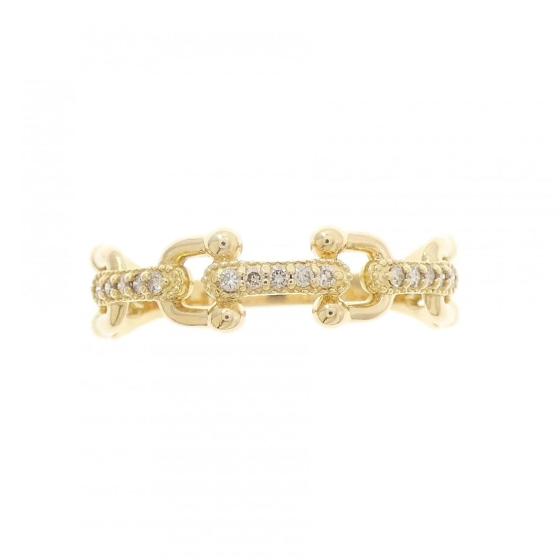 K18YG DIAMOND RING: K18YG Diamond Ring Brand: Unbranded Type: Diamond Ring Material: 18KYG, Main Stone/Creation Natural Color: Yellow gold Size: US9 3/4 Accessories: None Accessories Notice: When purchasing pre-owned