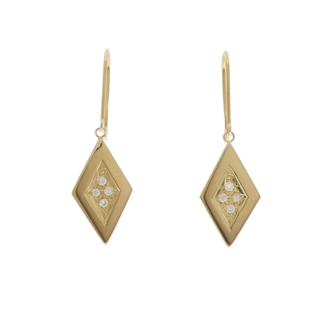 K18YG DIAMOND PIERCE: K18YG Diamond Pierce Brand: Unbranded Type: Diamond Pierce/Earring Material: 18KYG, Main Stone/Creation Natural Color: Yellow gold Size: Actual Size Approx. height x width: 19.1mm x 10.3mm