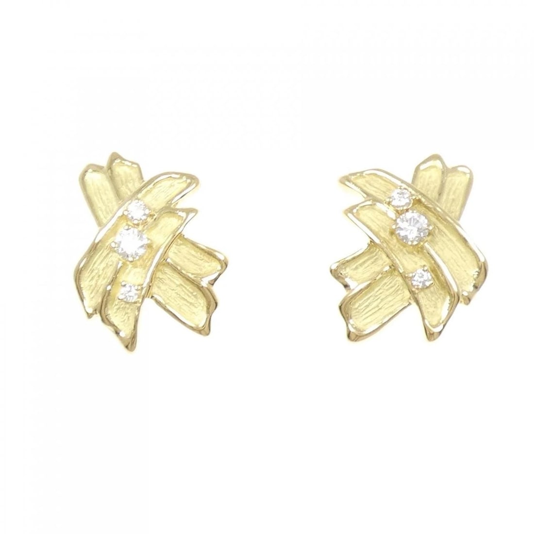 K18YG DIAMOND PIERCE: K18YG Diamond Pierce Brand: Unbranded Type: Diamond Pierce/Earring Material: K18YG, Main Stone/Creation Natural Color: Yellow gold Size: Actual Size Approx. height x width: 20.3mm x 14.3mm Accesso